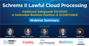 Schrems II Lawful Cloud Processing<br>Webinar Summary