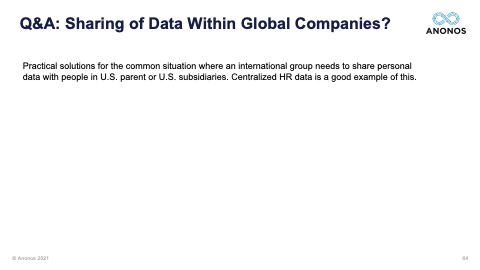Q&A: Sharing of Data Within Global Companies?