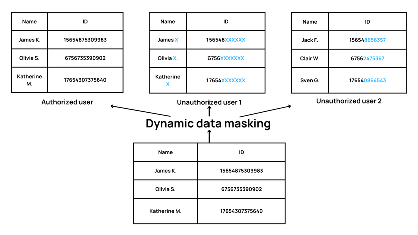 Figure 1: Dynamic data masking illustration