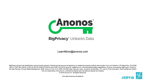 Anonos BigPrivacy Unlocks Data