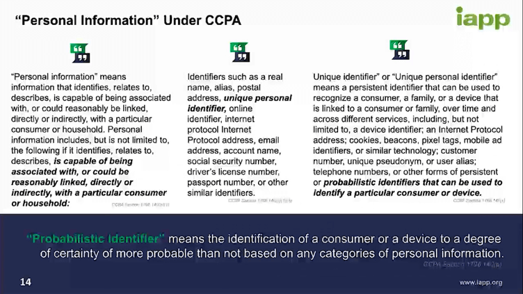 'Personal Information' Under CCPA