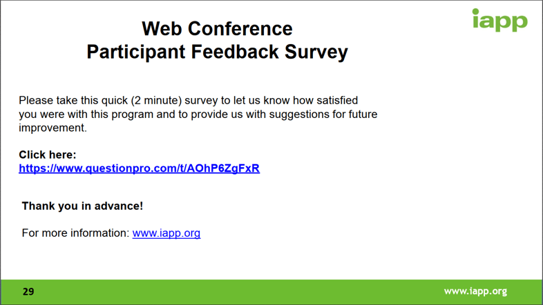 Web Conference Participant Feedback Survey