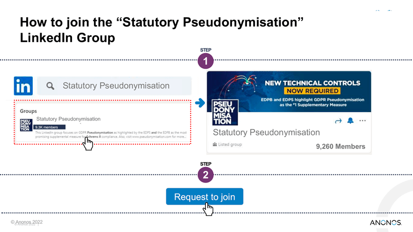 How to join the “Statutory Pseudonymization” LinkedIn Group