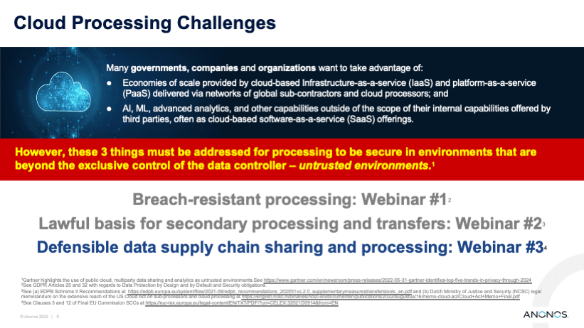 Cloud Processing Challenges