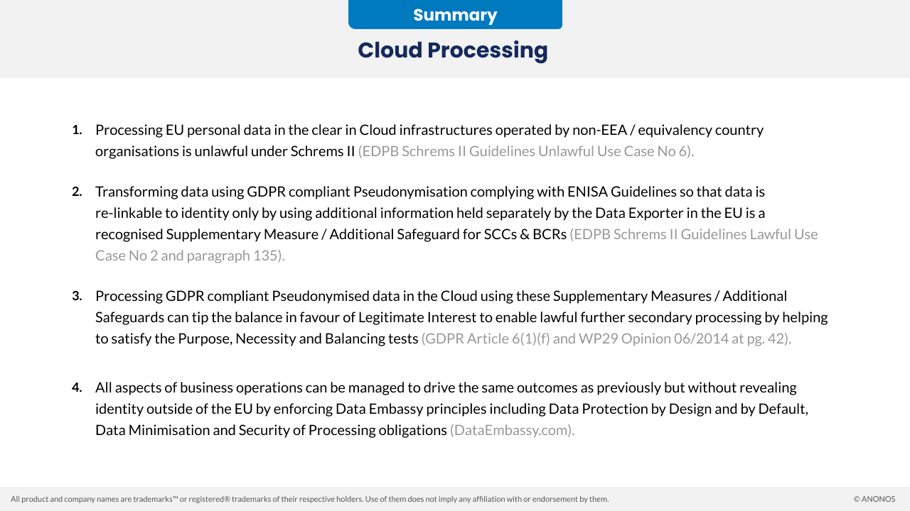 Summary: Cloud Processing