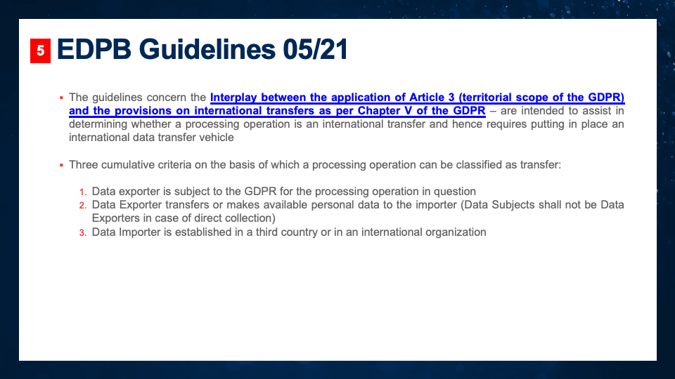 EDPB Guidelines 05/21