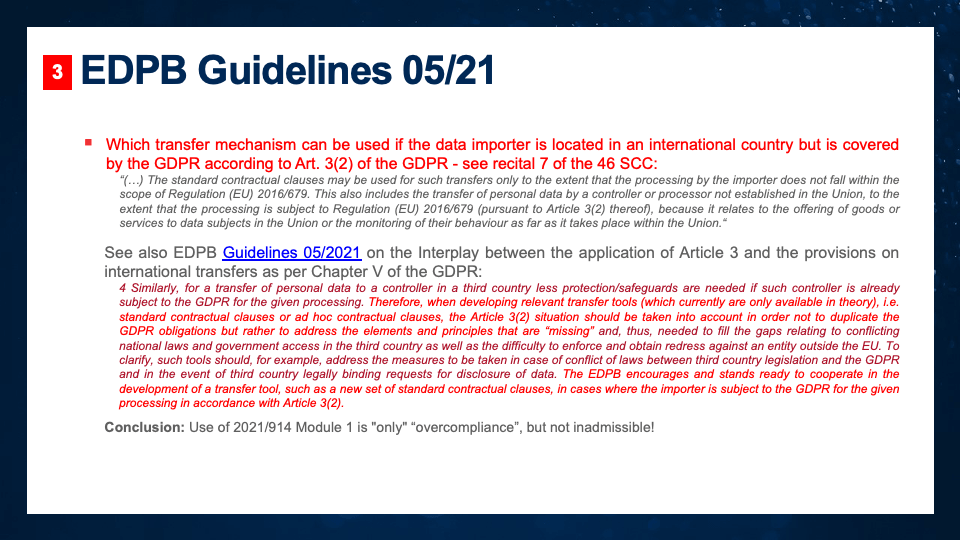 EDPB Guidelines 05/21