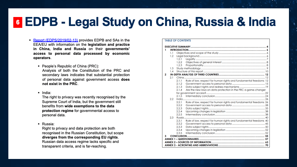 EDPB - Legal Study on China, Russia & India