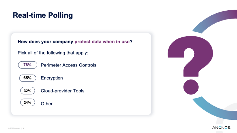 How does your company protect data when in use?