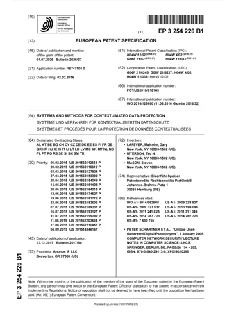 EP 3,254,226 B1 patent cover