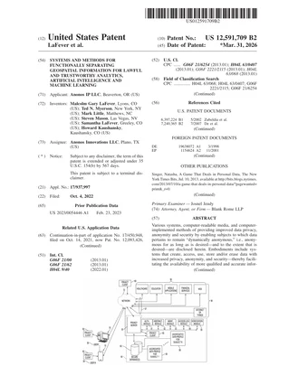 US 12,591,709 patent cover